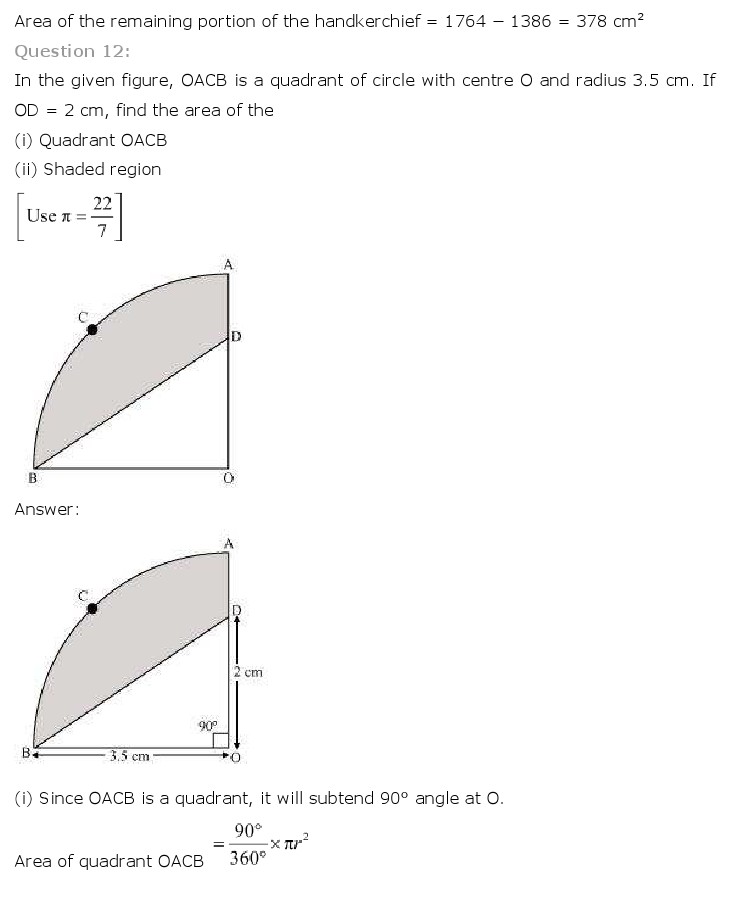 NCERT Solutions For Class 10 Maths Chapter 12 Areas related to Circles PDF Download FREEHOMEDELIVERY.NET