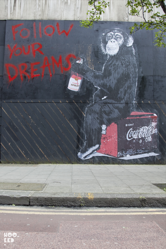 Thierry Guetta aka Mr Brainwash installs new street art work featuring Kate Moss
