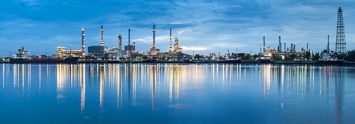 morning reflection river landscape thailand dawn early factory cityscape bangkok oil refinery 18200 petroleum d90 bangchak