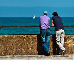 Conversation by the sea