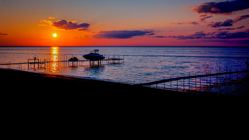 sunset orange sun water tom clouds canon bay pier boat purple july greenbay 1740mm 2012 seadoo 1740mml