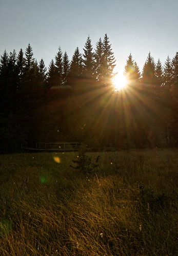 austria styria teichalm sunset highmoor hillmoor sunstar raisedbog sunlight