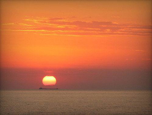 sunset ohio summer orange lakeerie freighter saybrook ashtabulacounty