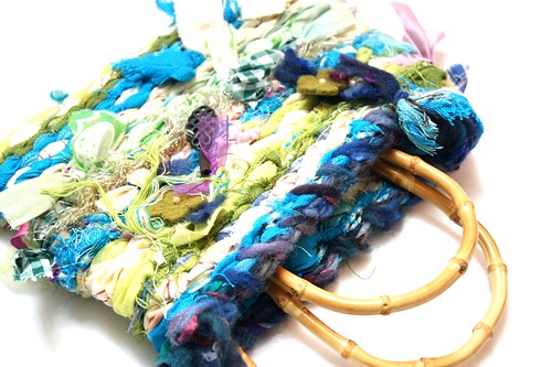 recycling of textiles to make a bag by Colouricious