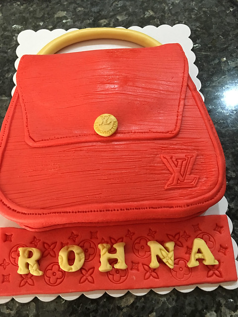 Louis Vuitton Bag Cake covered with Milk Fondant by Thelma Pena