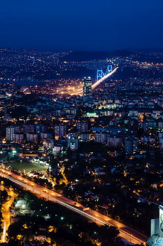 longexposure bridge sunset panorama tower colors skyline turkey nikon highway downtown suspension istanbul 1750 cbd sultan expressway tamron mehmet f28 sapphire fatih levent rooftopping