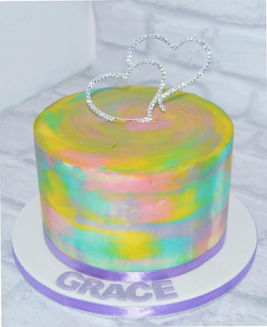 Watercolour Rainbow Cake by Michelle Nelson of Shelle's Bakes Ltd.