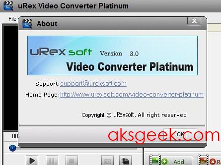 uRex Video Converter Platinum_about