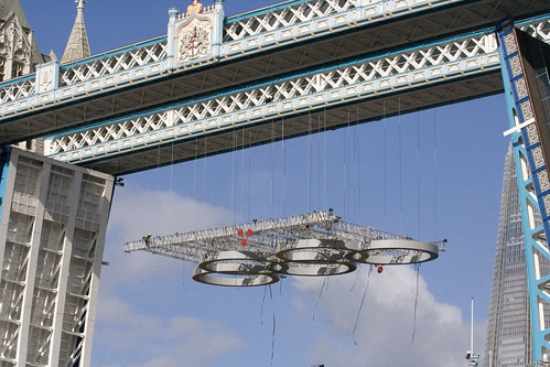 Olympic Rings lift at Tower Bridge