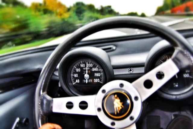 Lamborghini Miura on the road