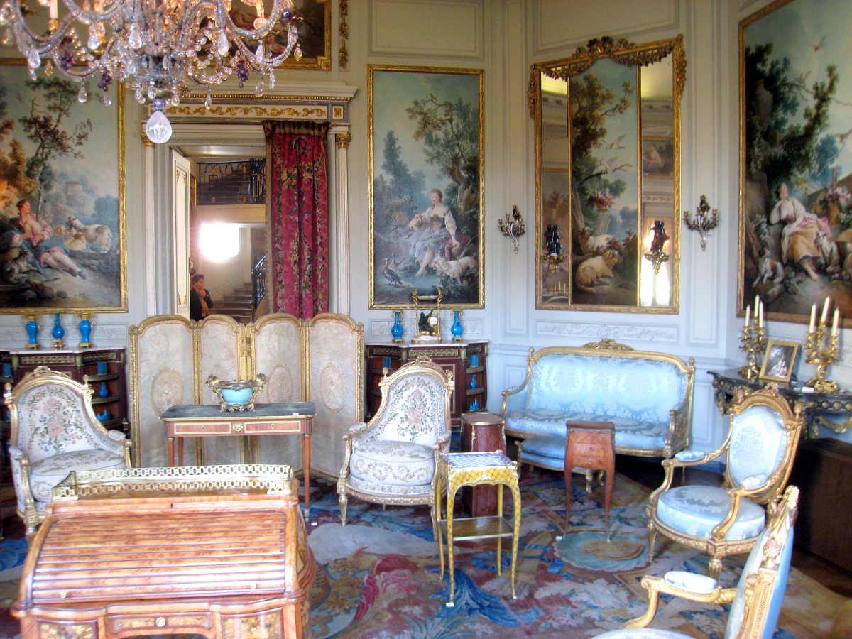 A room furnished in the Louis XV style