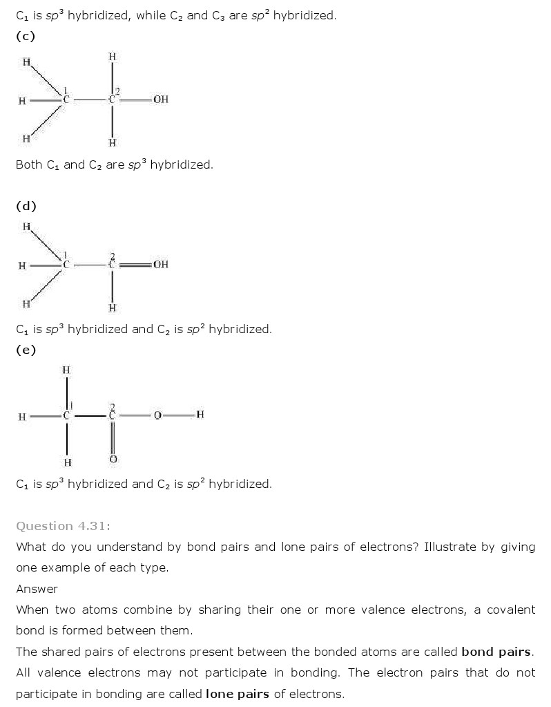 NCERT Solutions for Class 11 Chemistry Chapter 4 - Chemical Bonding and Molecular Structure