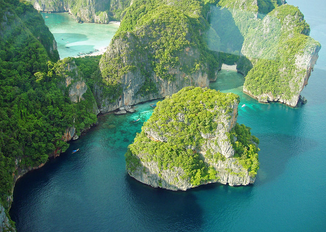 Losamah Bay, Phi Phi from the air