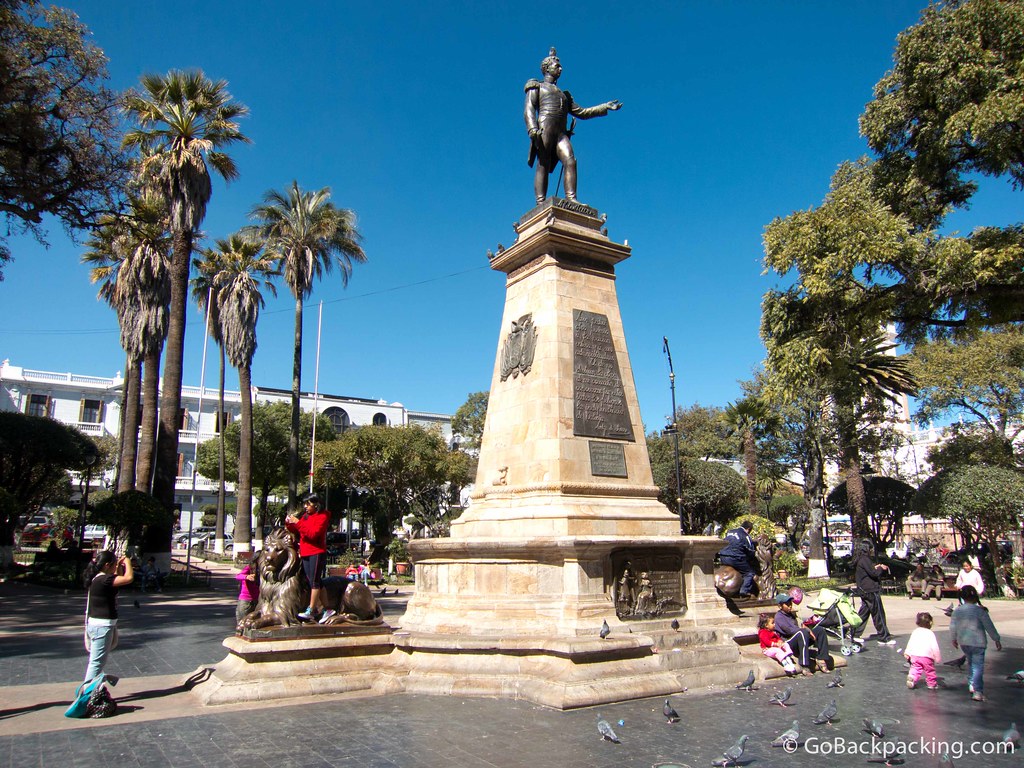 Statue of Mariscal Jose Antonio Sucre, the first president of Bolivia