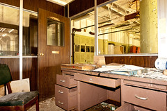 Trashed office. Abandoned Barber-Colman factory in Rockford, Illinois