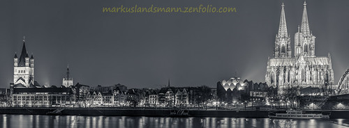 street city travel light urban blackandwhite bw panorama night flickr cologne explore sight scape hde