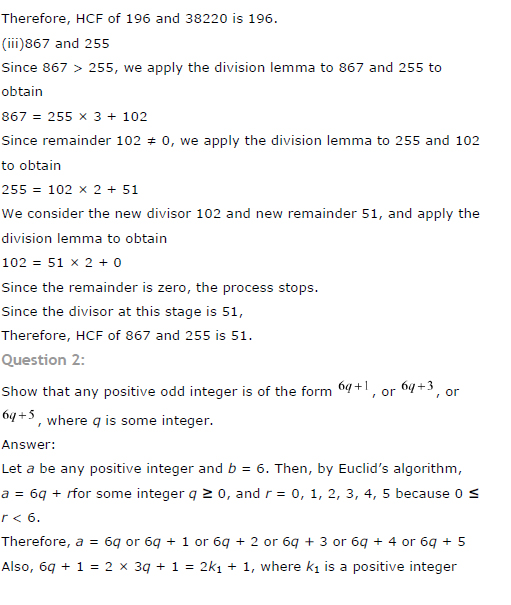 NCERT Solutions for Class 10th Maths Chapter 1 - Real Numbers