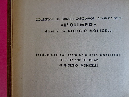 Gore Vidal, La città perversa, Elmo editore 1949. Colophon (part.), 2