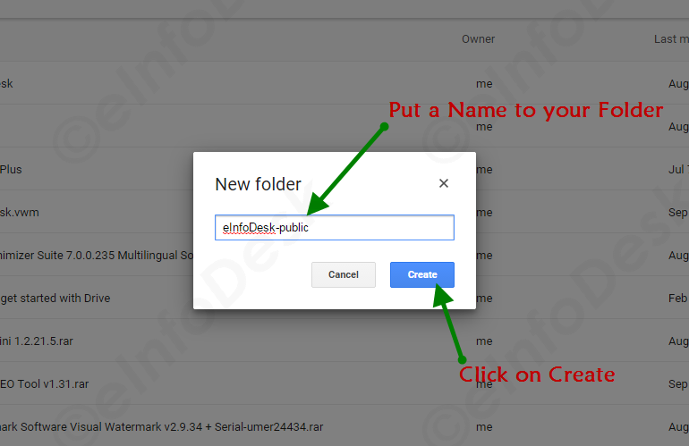 Naming the New Folder in Google Drive