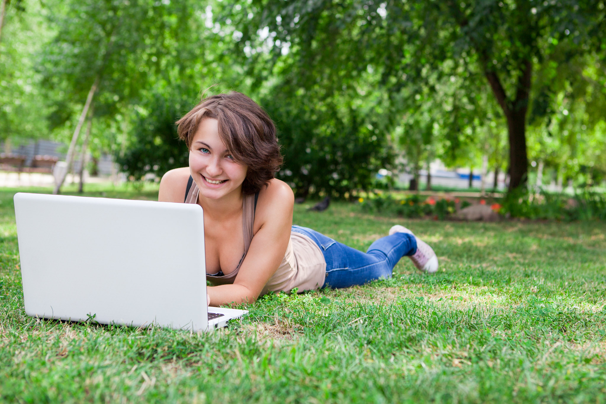 Girl with Laptop Outside | Flickr - Photo Sharing!