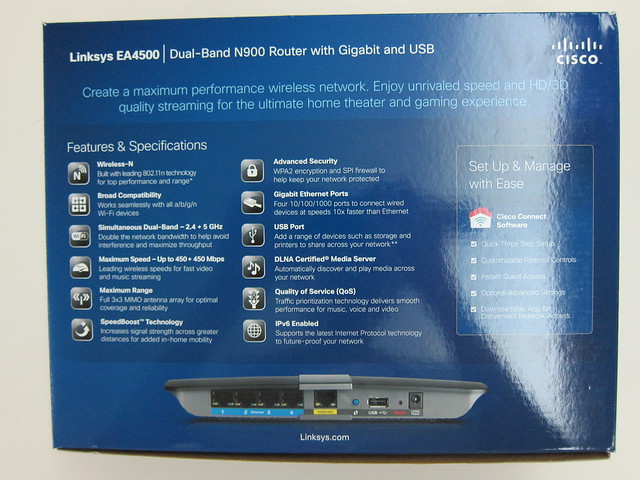 Cisco Linksys EA4500 - Box Back