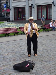Saxophonist in the streets of Riga