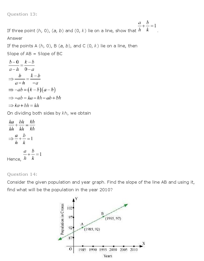 NCERT Solutions for Class 11th Maths Chapter 10 - Straight Lines