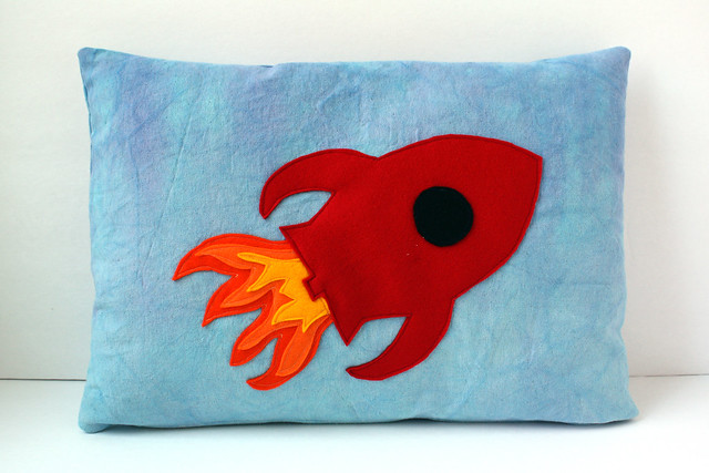 Rocket in the Sky Pillow
