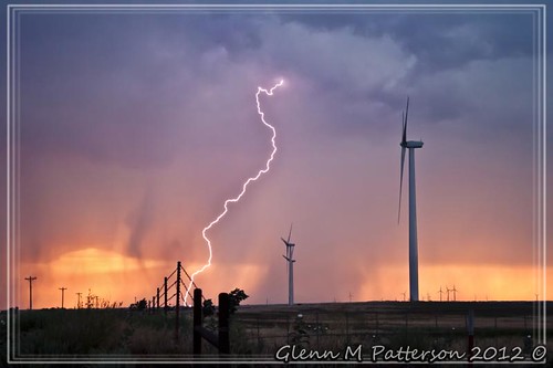 sunset sky storm oklahoma windmill colorful pretty wind glenn patterson thunderstorm lightning thunder windturbine sayre gmp1993