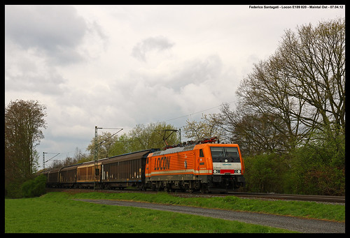 orange train deutschland frankfurt main siemens e rails freight tal 189 hanau 501 güterzug maintal locon es64f4