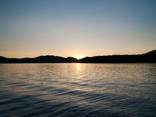 sunset sky sun mountain lake water montana whitefish