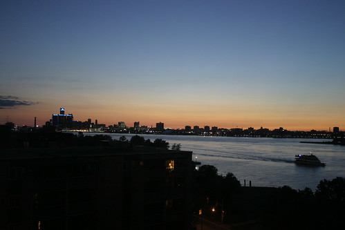 sunset usa ontario canada skyline river boat detroit windsor