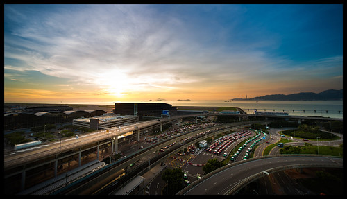 road sunset hk hongkong airport traffic transport ultrawide sigma1224mm d800 lightroom