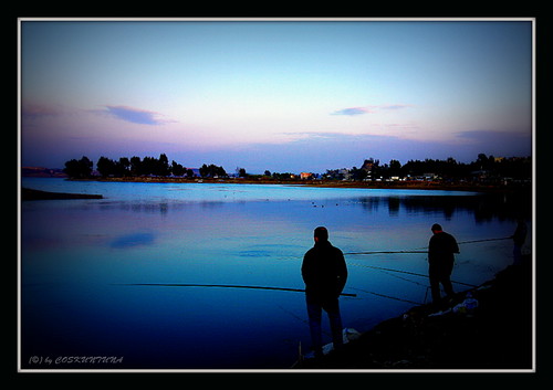 Fishermen in the evening