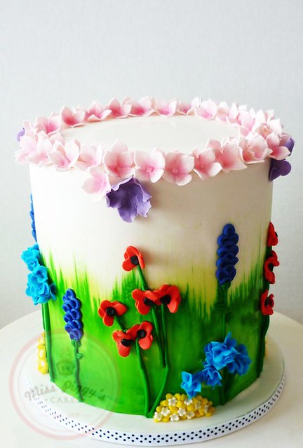 Spring Flower Cake by Miss Piggy's Cakes