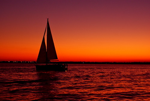 sunset sailboat sailing battery southcarolina charleston sail