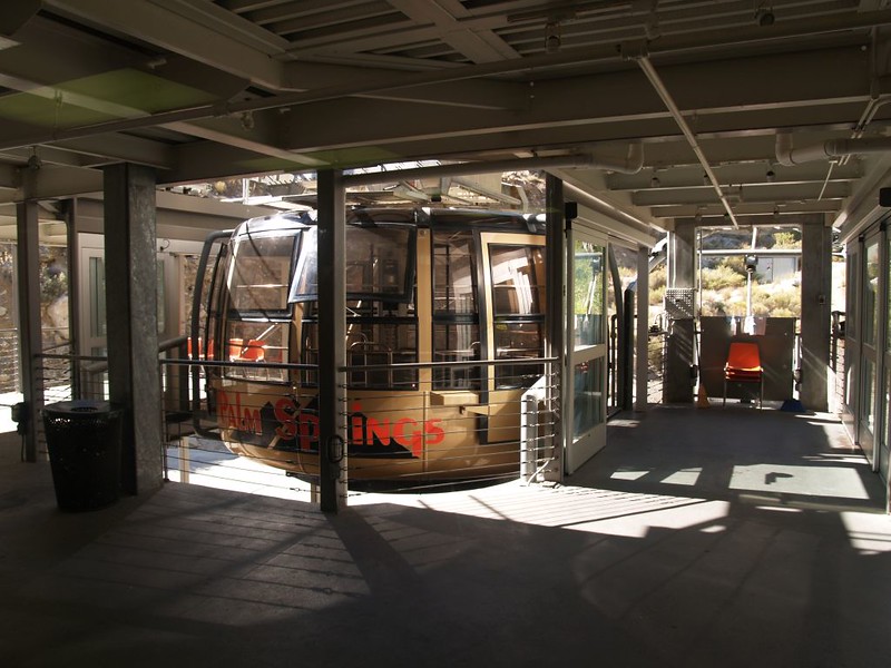 Palm Springs Tram Car awaiting passengers at the Lower Tram Station