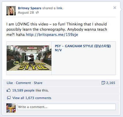 Britney Spears - Facebook - Gangnam Style