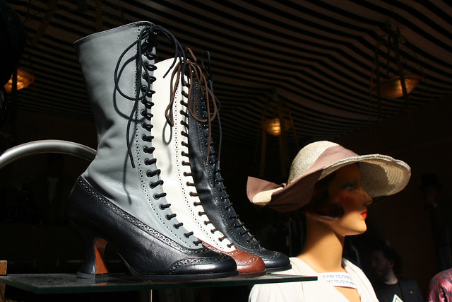 Steampunk shoes at a Paris flea market