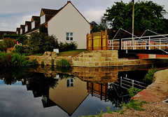 Stroudwater Canal and the new swingbridge at The Ocean, Stonehouse