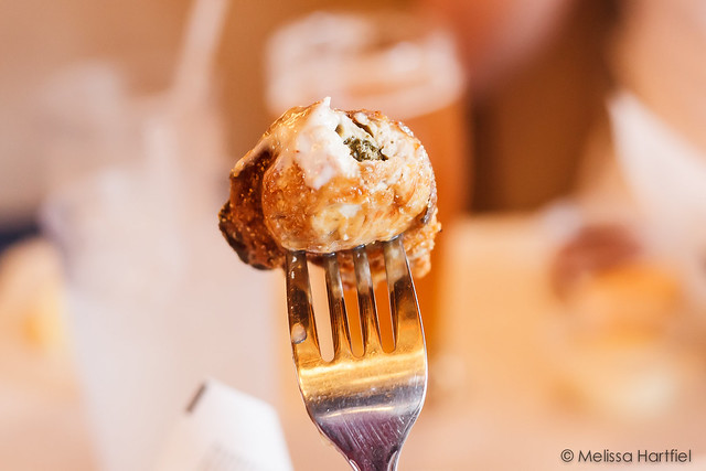Deep Fried Oyster on a fork