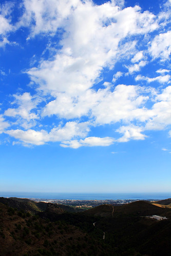 sea sky clouds landscape spain andalucia hills malaga marbella