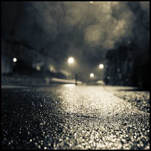 street wet rain night square lowlight streetlight dof darkness bokeh depthoffield nighttime rainstreet 2470mm d700 octoberchallenge darkwetnight photoadayforamonth