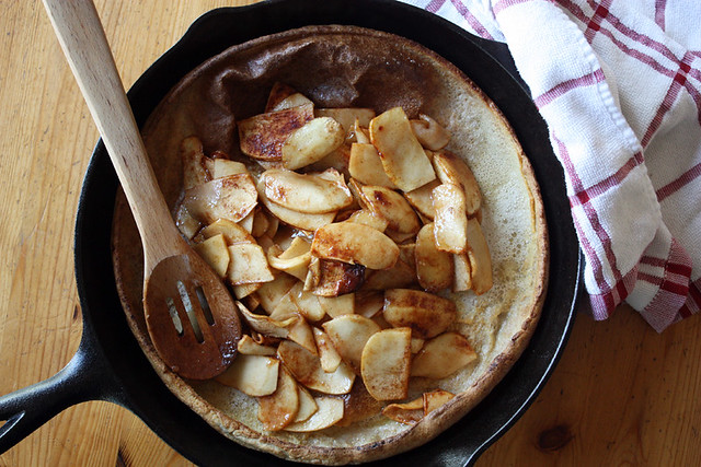 whole wheat dutch baby with roasted apples - Girl Versus Dough