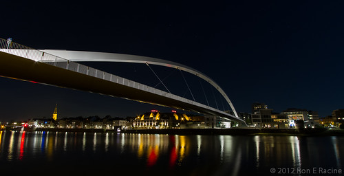bridge netherlands night maastricht hogebrug