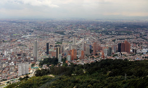 city skyline view colombian district bogotá capital centro central business cerro vista cbd monserrate columbian distrito