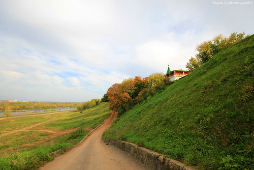 road autumn fall way nizhnynovgorod