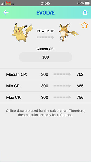 Calculator for Pokemon GO