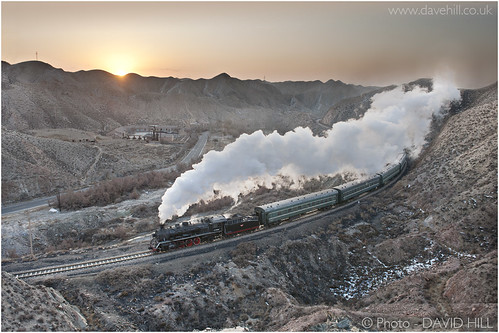 china railroad train sunrise railway steam sy davidhill baiyin