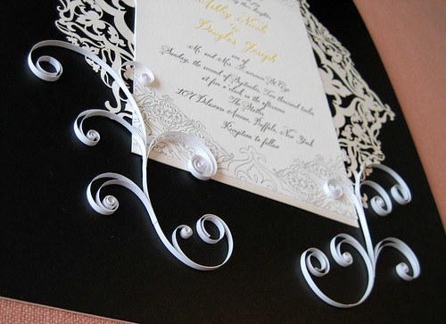 Quilled wedding invitation by Ann Martin